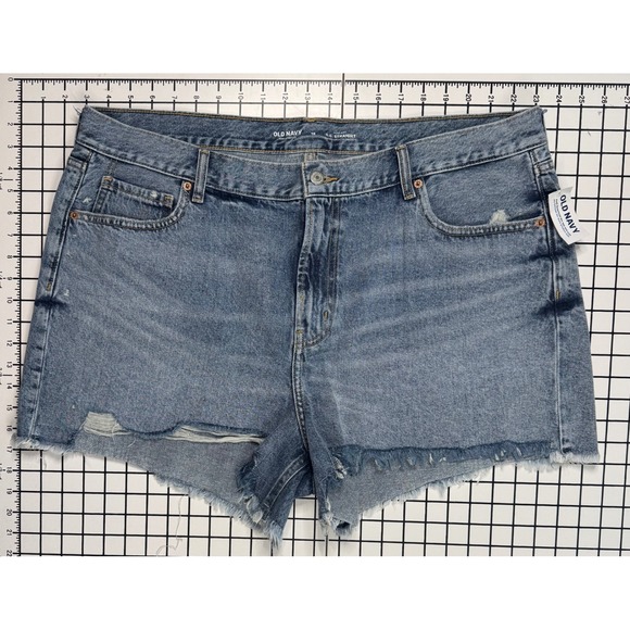 Old Navy Pants - Old Navy High-Rise O.G. Straight Jean Shorts Women's 18 Distressed NWT